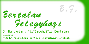 bertalan felegyhazi business card